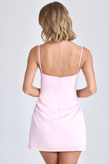 Draped A-Line Mini Dress in Blush